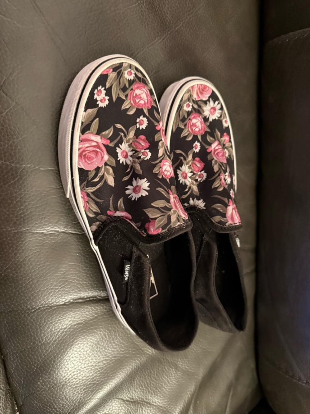Vans Asher Slip-On Floral Canvas Sneakers - size 9.5 - Picture 2 of 4